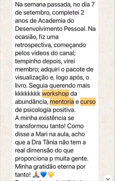 Resultado do curso de Psicologia Positiva 48