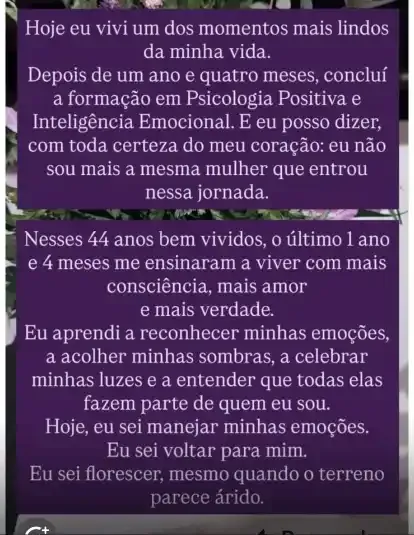 Resultado do curso de Psicologia Positiva 4