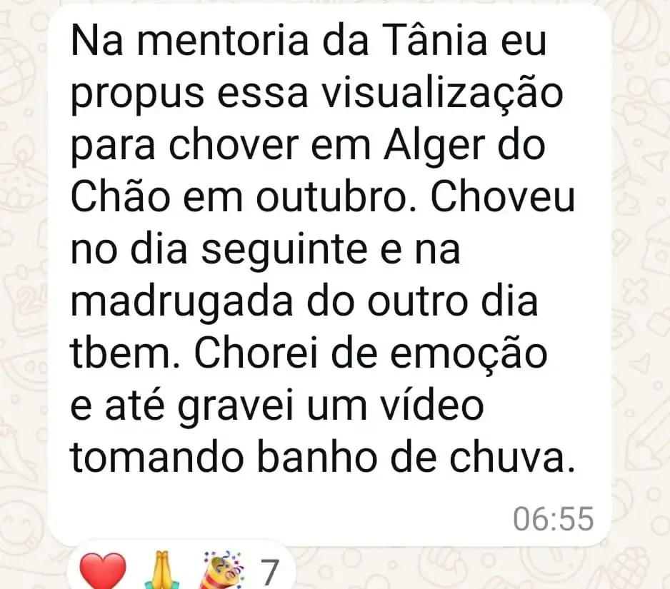 Prova de resultado da Mentoria dos Sonhos: A chuva em Alter