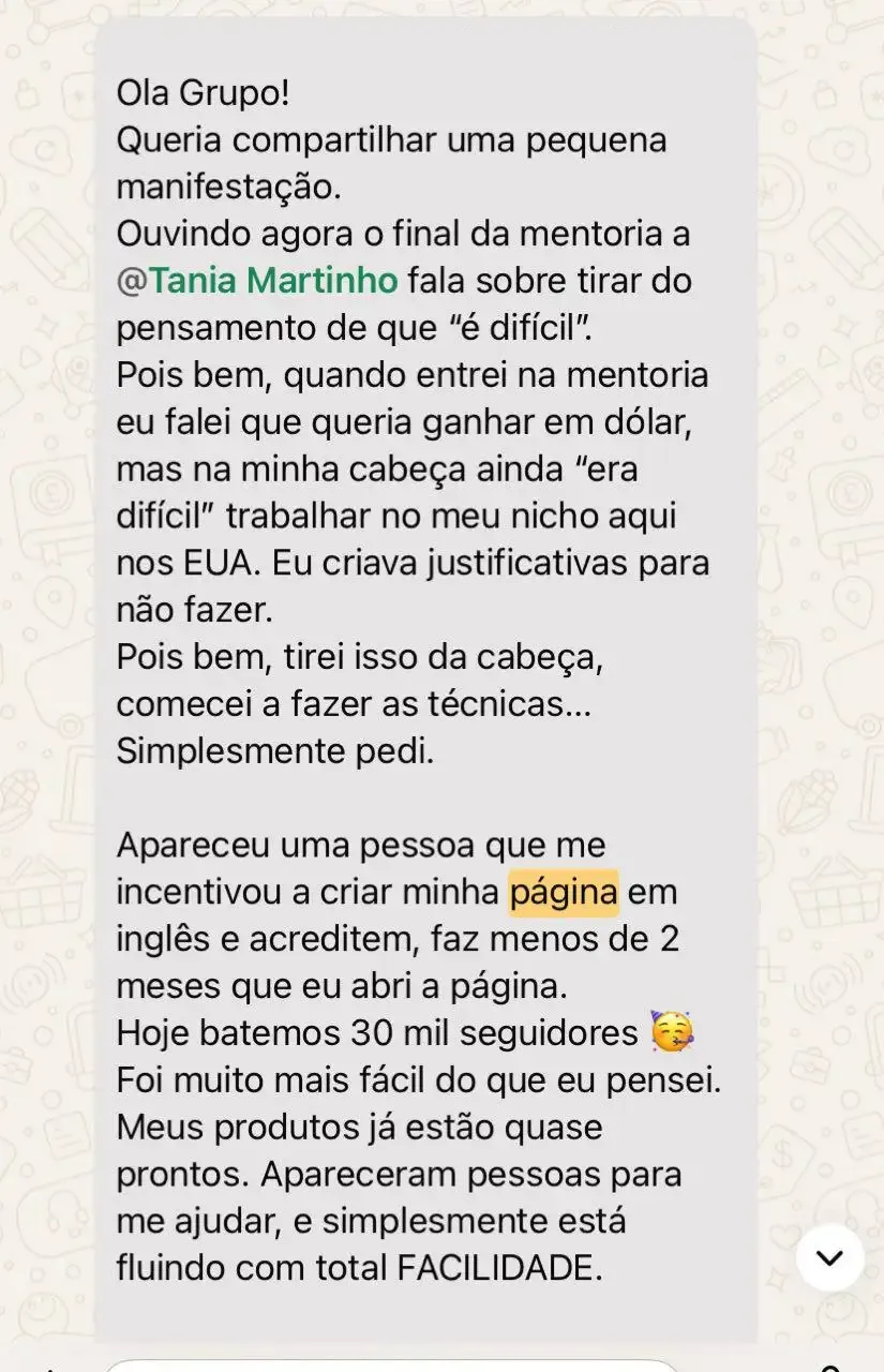 Prova de resultado da Mentoria dos Sonhos: Fernanda — o dólar (relato inteiro)
