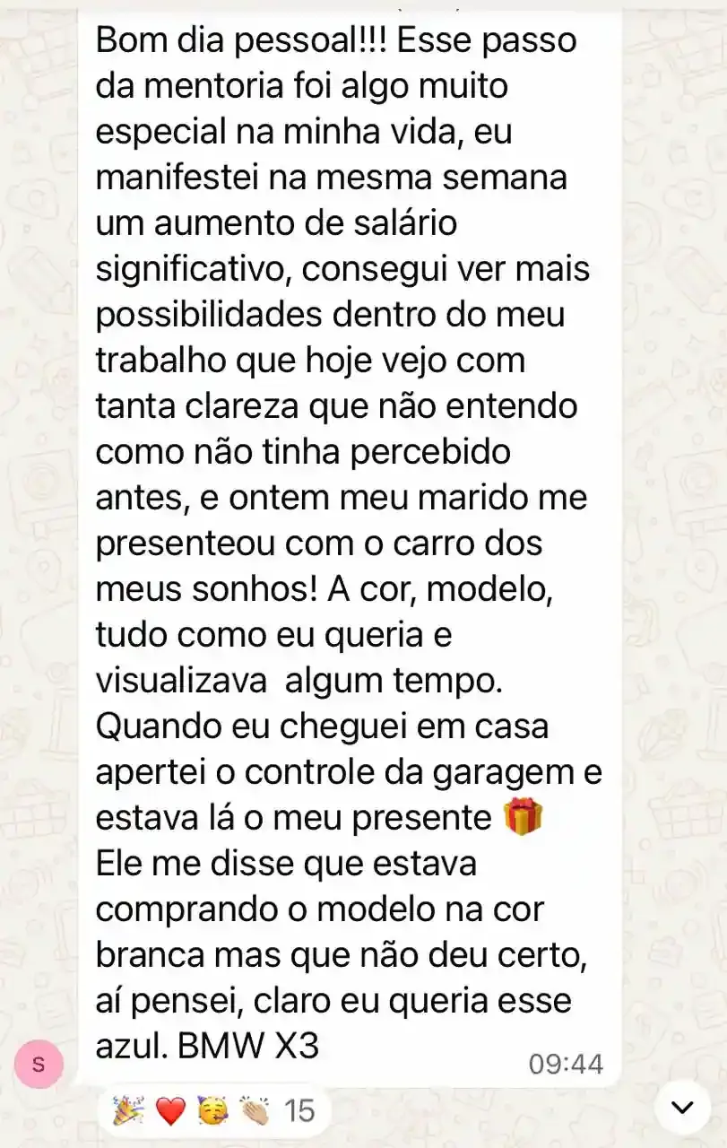 Prova de resultado da Mentoria dos Sonhos: Sônia — a BMW X3